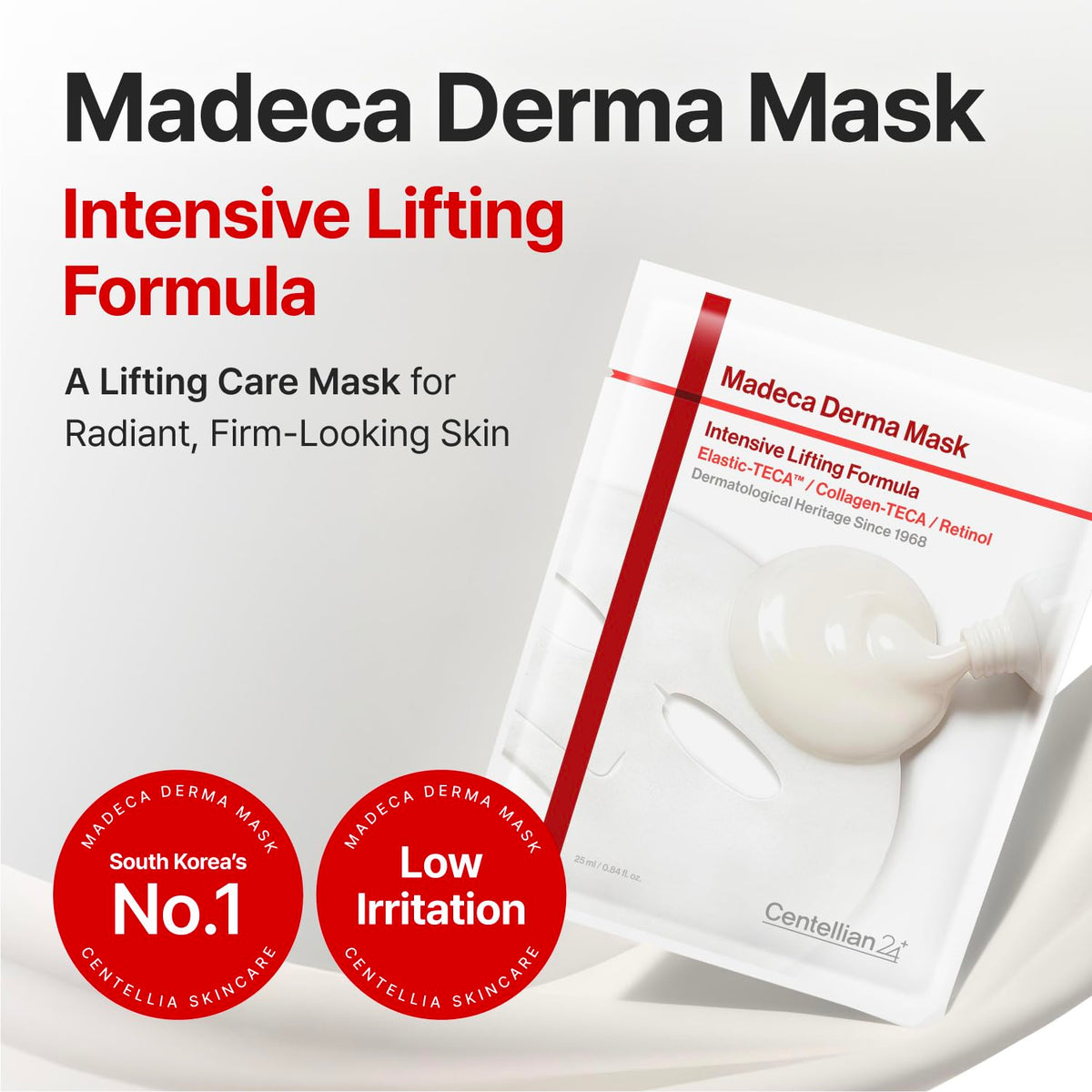CENTELLIAN 24 Madeca Cream application on model's face