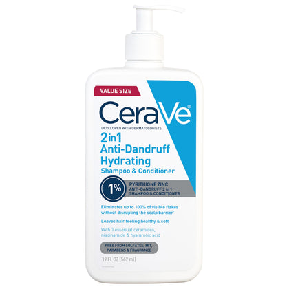 CeraVe 2 In 1 Hydrating Anti Dandruff Shampoo & Conditioner front view