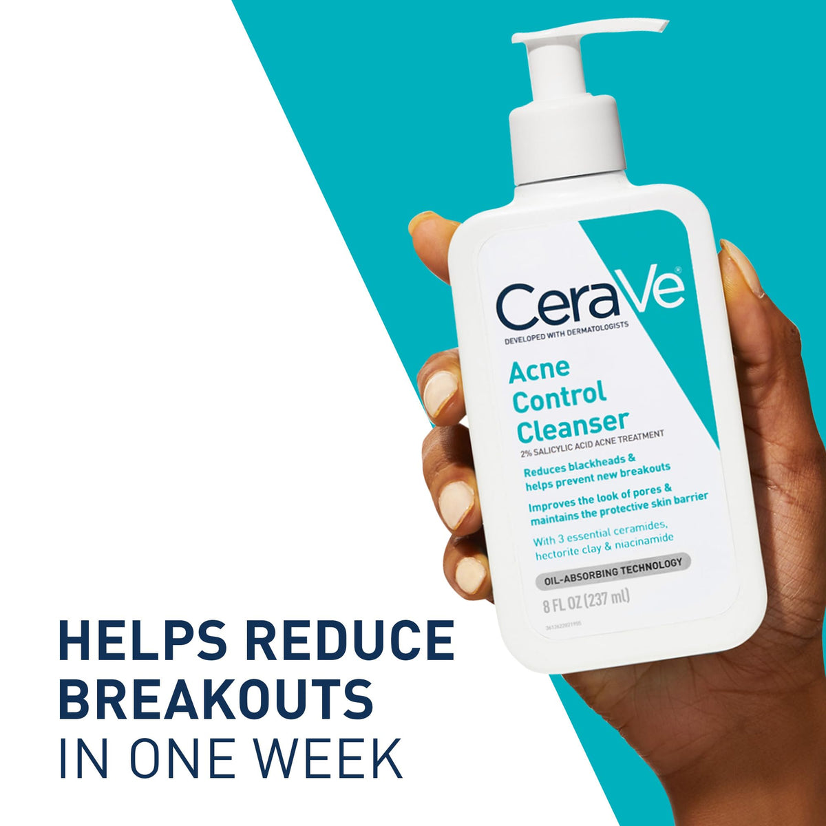 CeraVe Acne Control Cleanser 16 oz back view