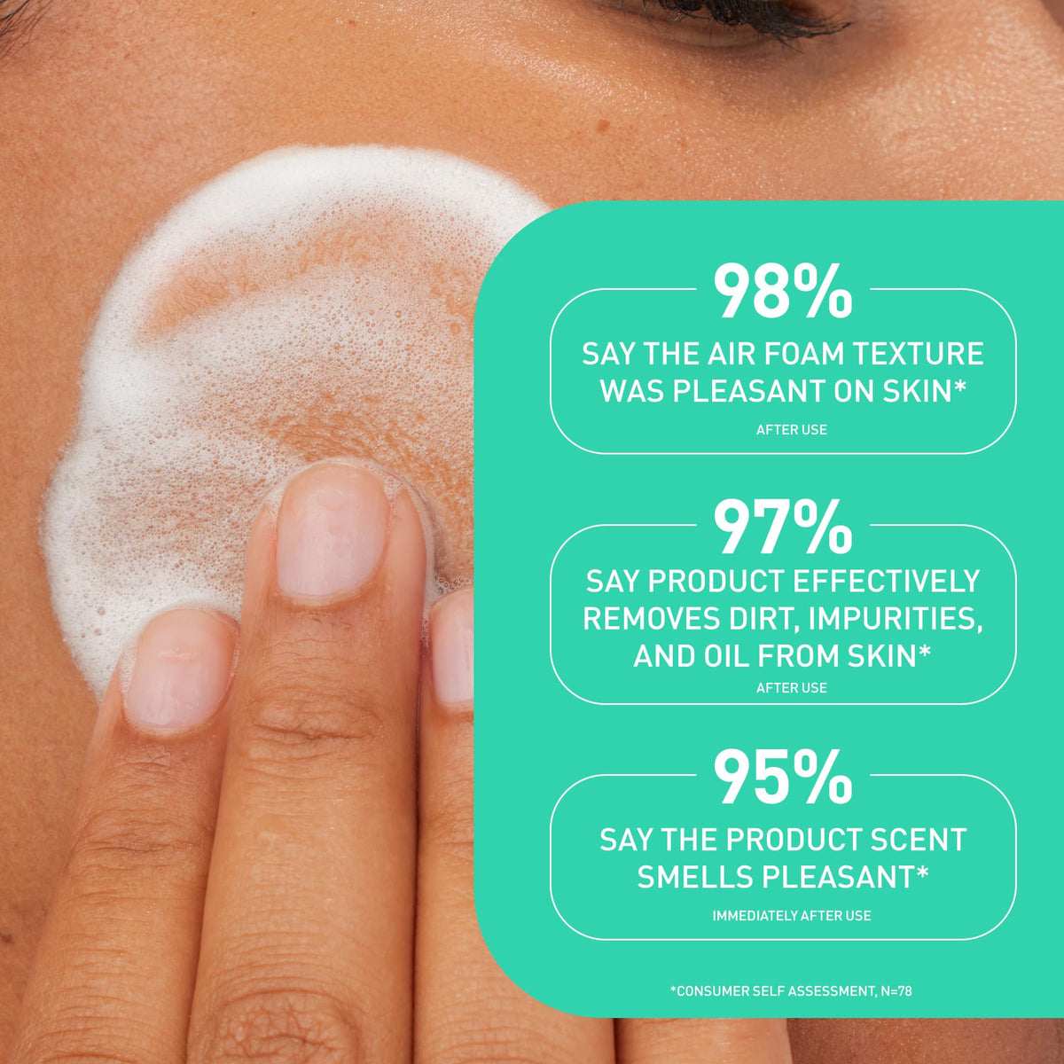 CeraVe Air Foam Face Wash application on skin