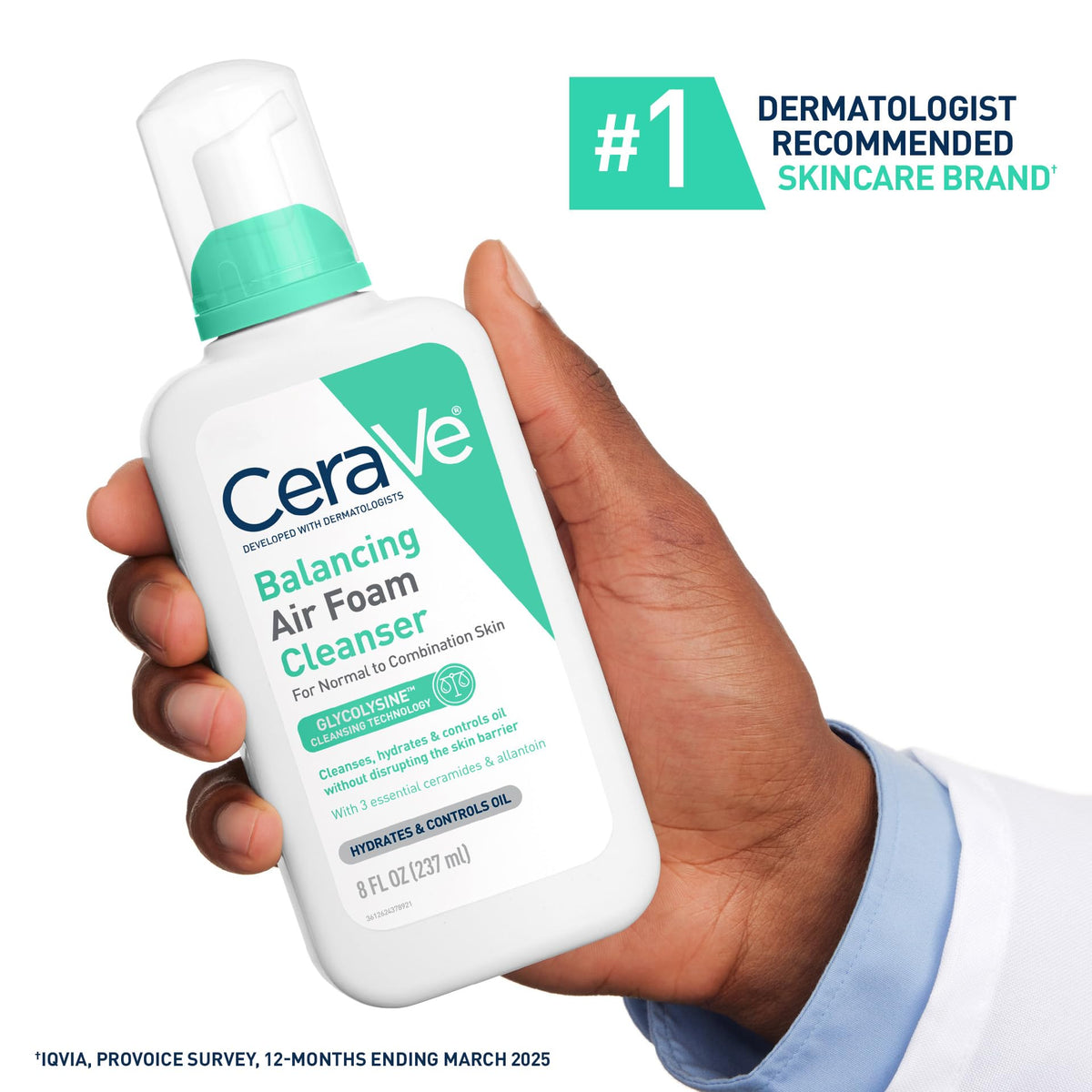 CeraVe Air Foam Face Wash in bathroom setting