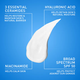 CeraVe AM Facial Moisturizing Lotion SPF 50 texture close-up