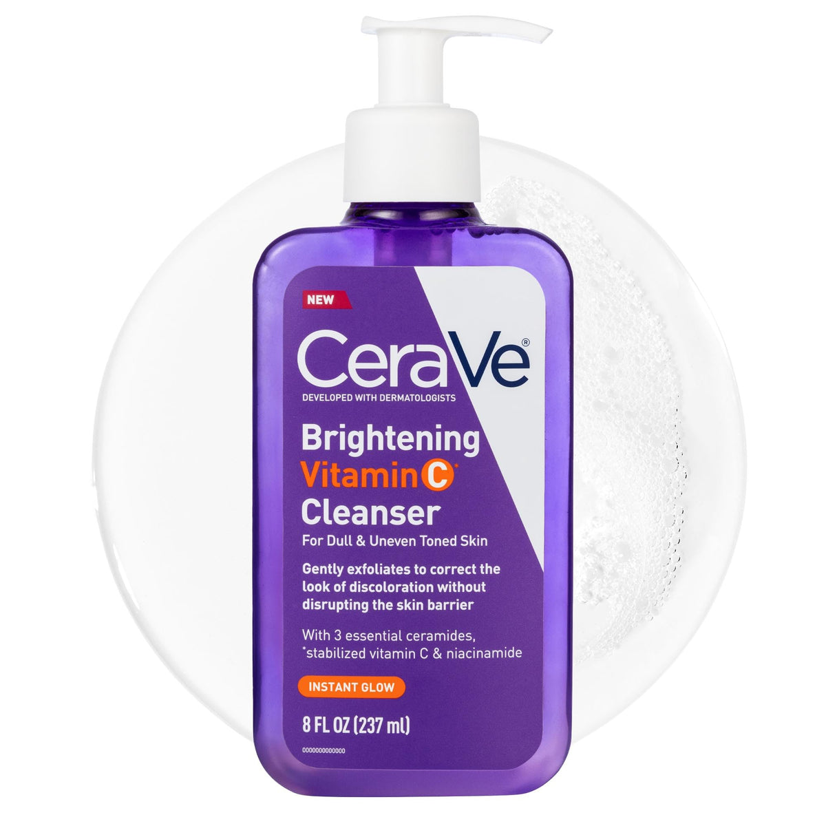 CeraVe Brightening Vitamin C Cleanser 8oz front view