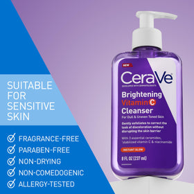 CeraVe Brightening Vitamin C Cleanser with ingredients
