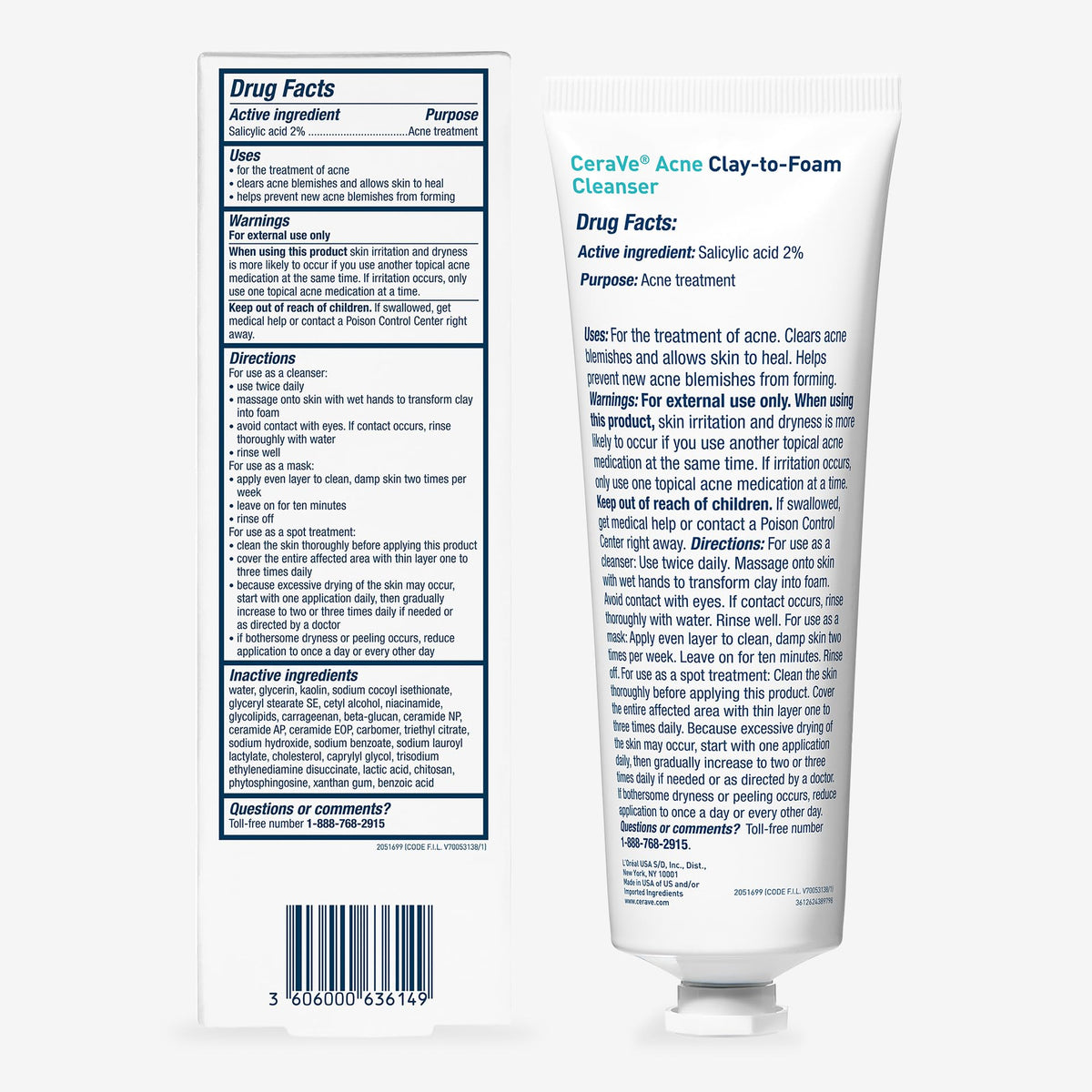 CeraVe Clay to Foam Acne Face Wash 4 Oz application on skin