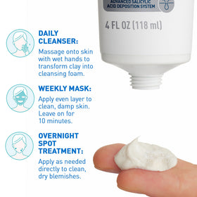 CeraVe Clay to Foam Acne Face Wash 4 Oz in bathroom setting