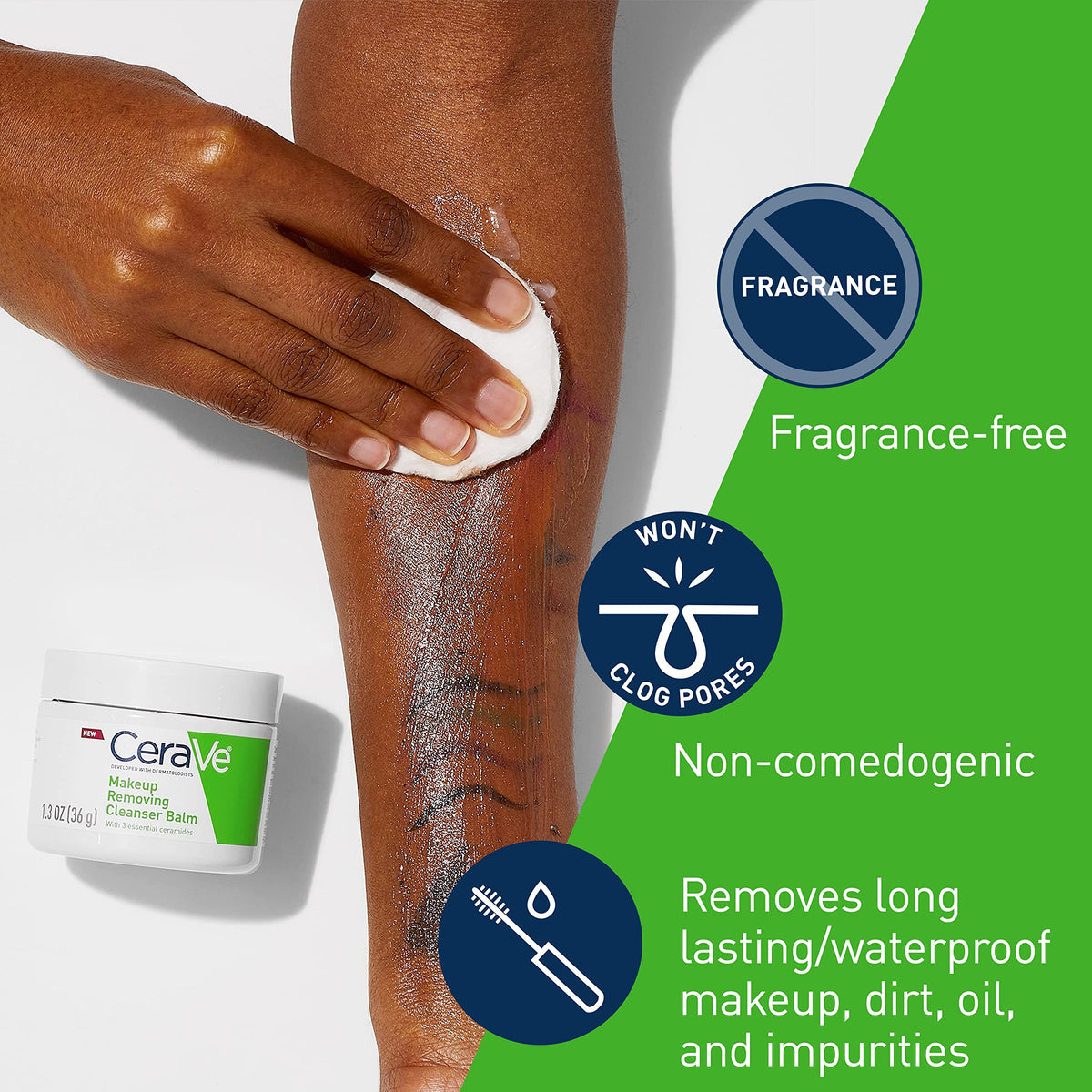 CeraVe Cleansing Balm side view with dimensions