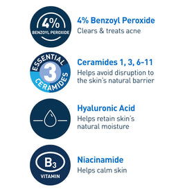 CeraVe Foaming Acne Cream Cleanser 5oz back view