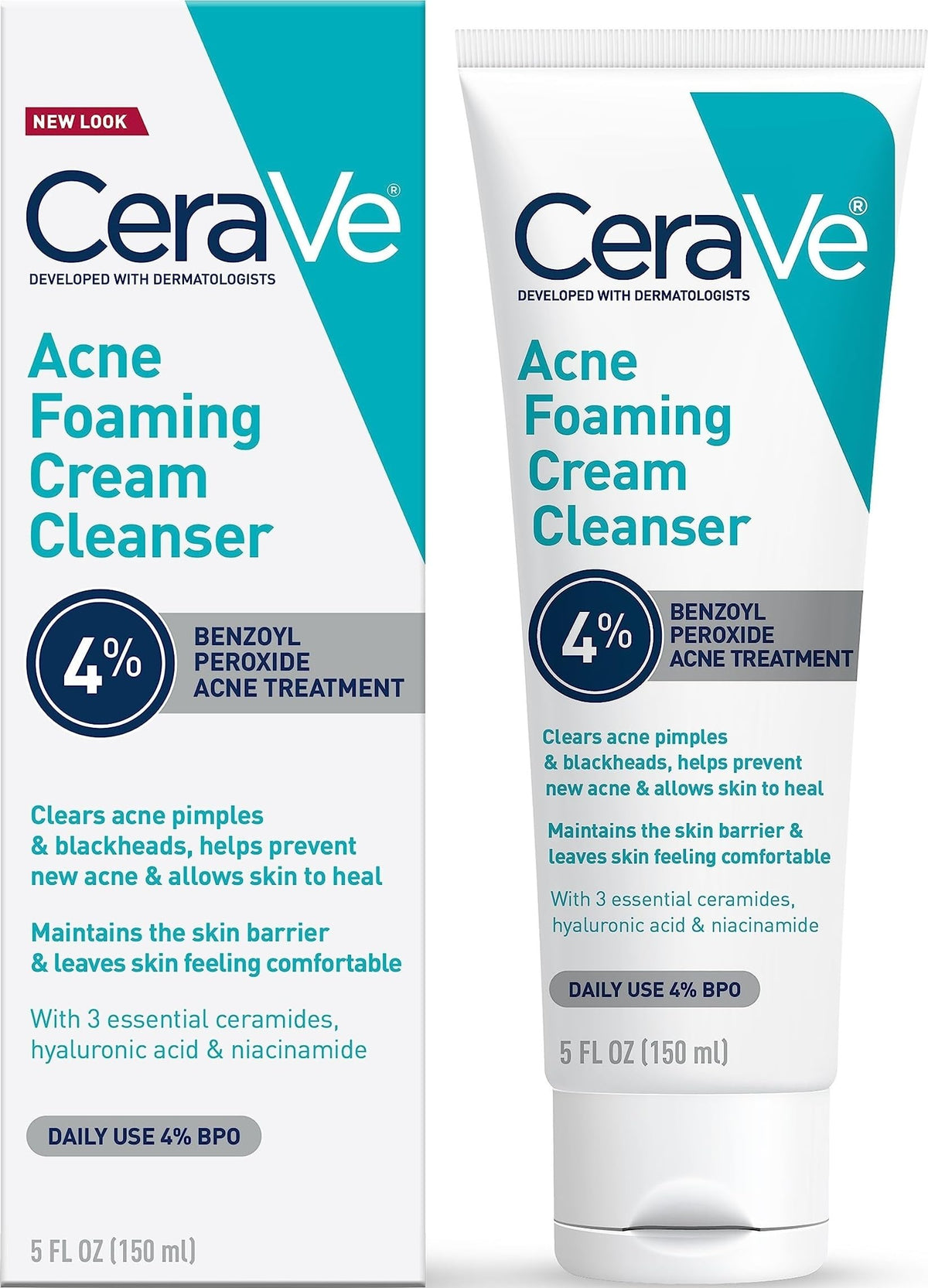 CeraVe Foaming Acne Cream Cleanser 5oz front view