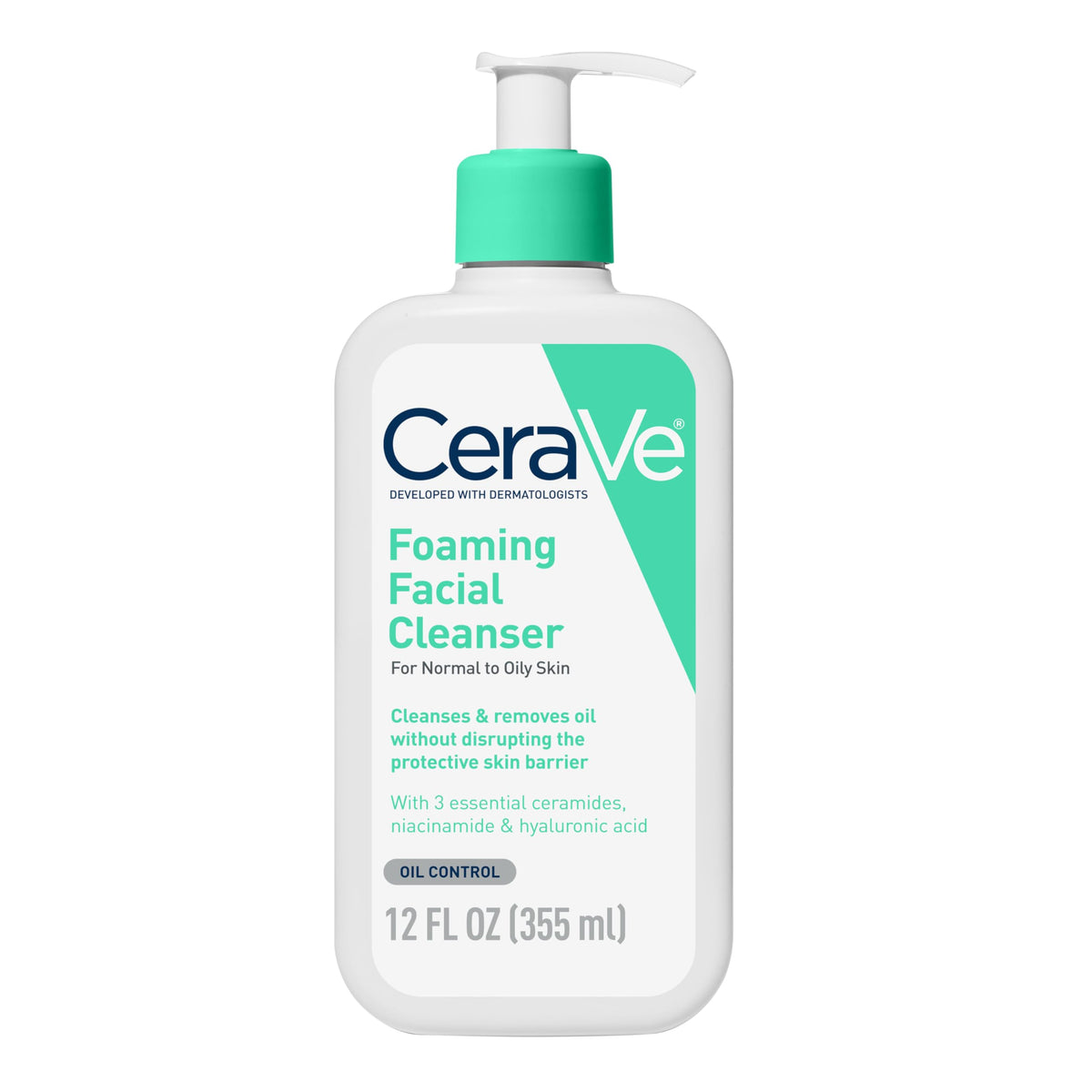 CeraVe Foaming Facial Cleanser 12fl oz front view