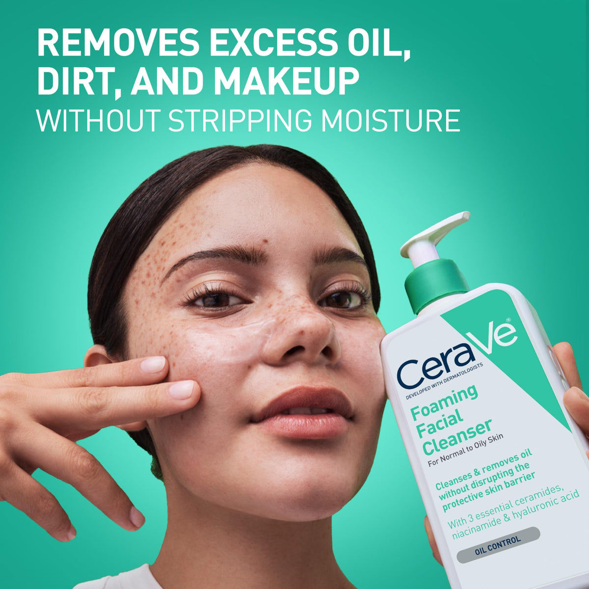 CeraVe Foaming Facial Cleanser 19oz back view