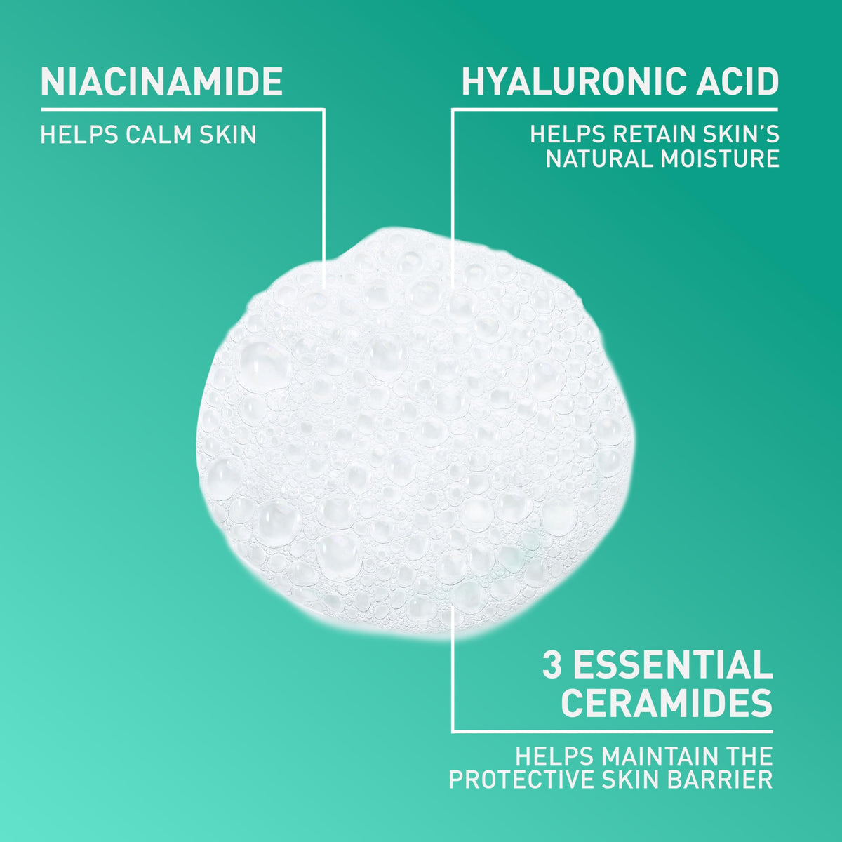 CeraVe Foaming Facial Cleanser back view with ingredient list