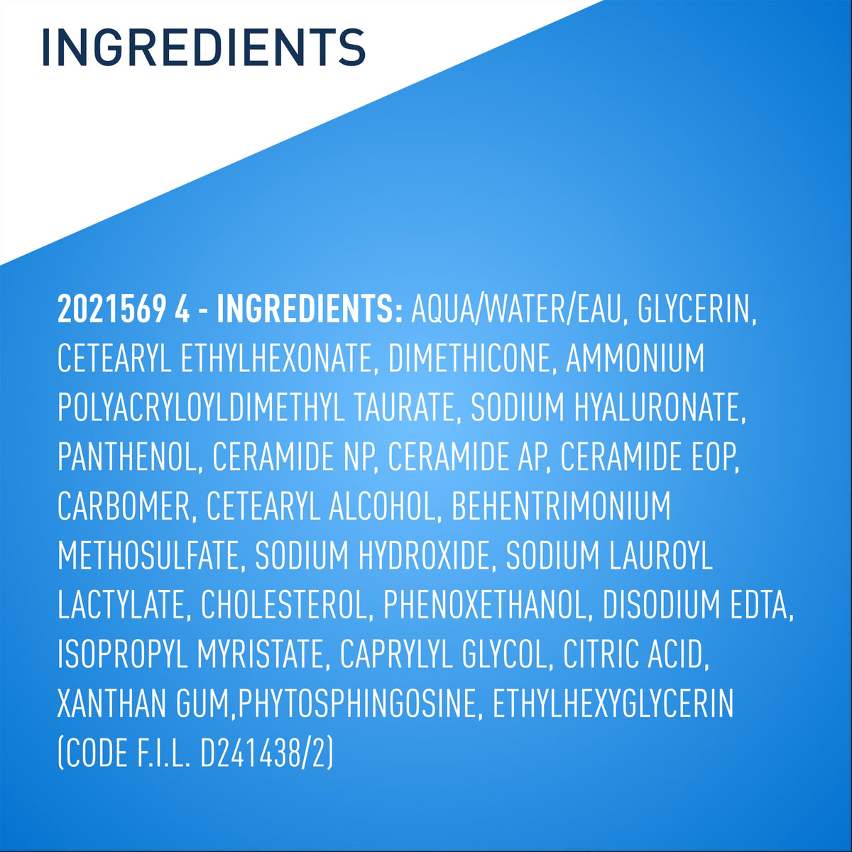 CeraVe Hyaluronic Acid Serum ingredients list