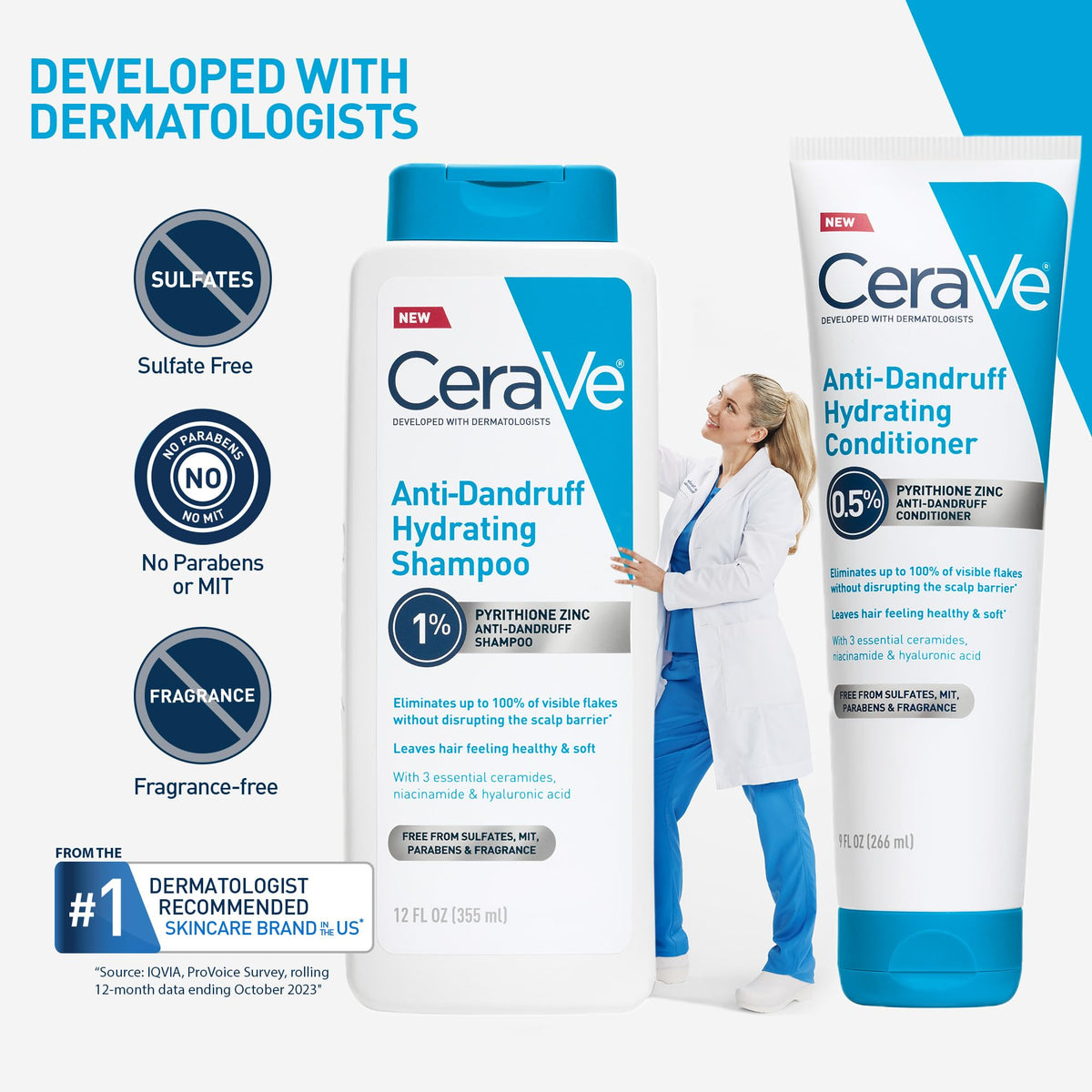 CeraVe Hydrating Anti Dandruff Shampoo 19oz texture close-up