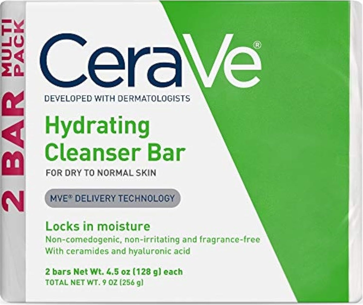 CeraVe Hydrating Cleanser Bar 2-Pack front view