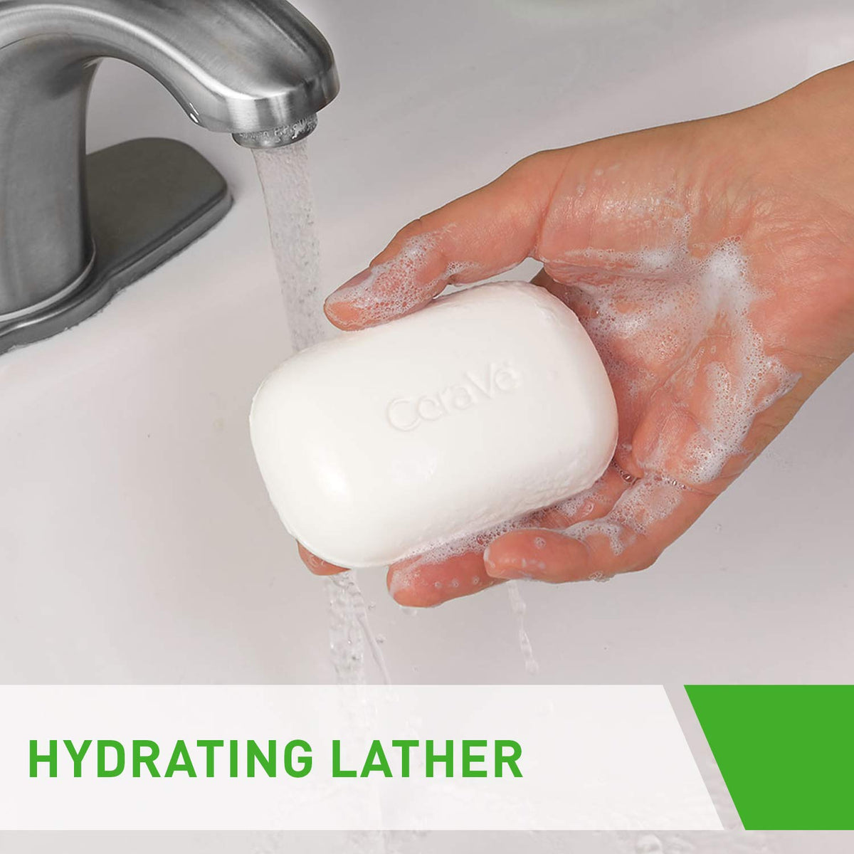 CeraVe Hydrating Cleanser Bar lather on hands