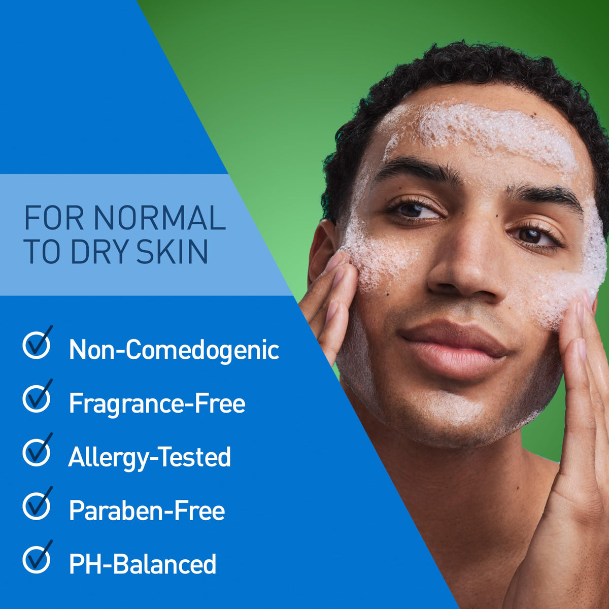 CeraVe Hydrating Cleanser being applied to face
