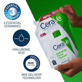 CeraVe Hydrating Cleanser being applied to hands