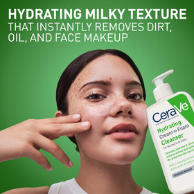 CeraVe Hydrating Cleanser packaging with ingredients