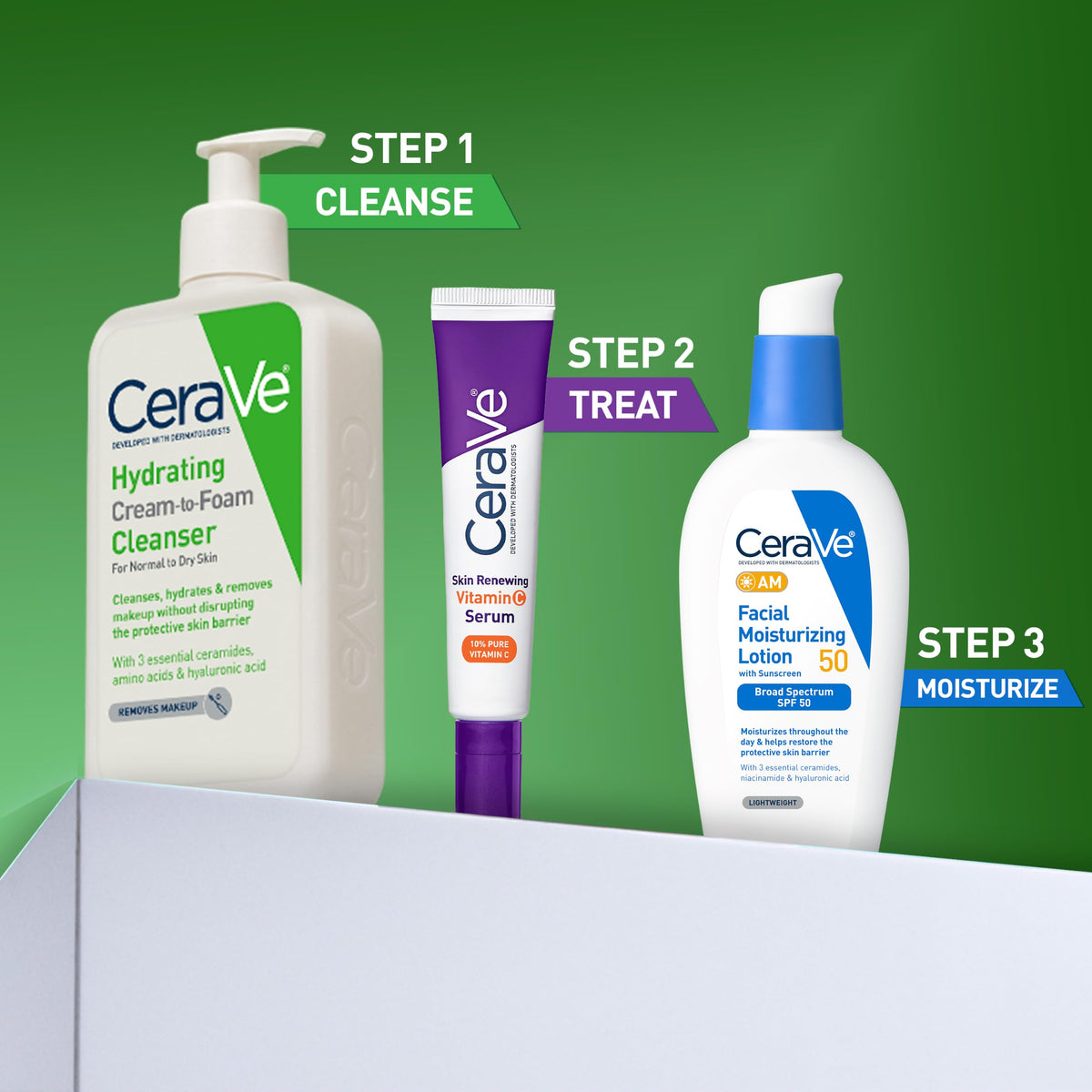 CeraVe Hydrating Cleanser with water splash effect