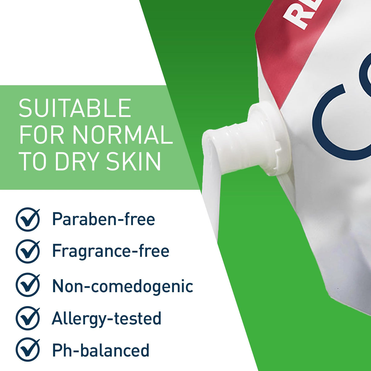 CeraVe Hydrating Cream To Foam Cleanser 16oz refill texture on hand