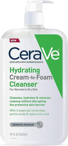 CeraVe Hydrating Cream-to-Foam Cleanser 19oz front view