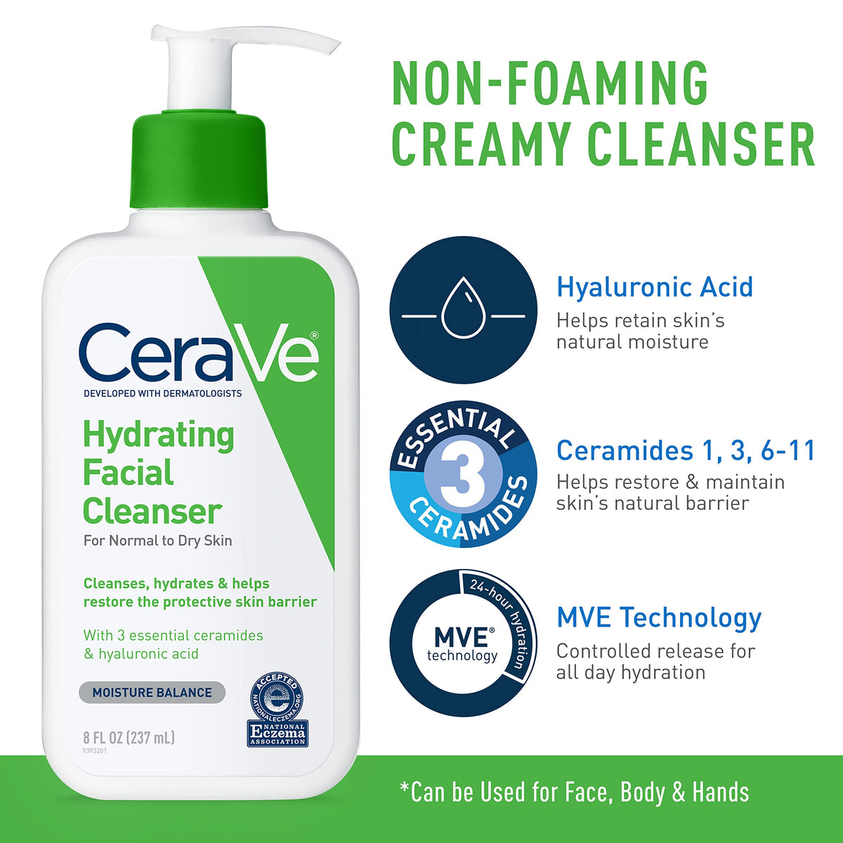 CeraVe Hydrating Facial Cleanser bottle showing label details