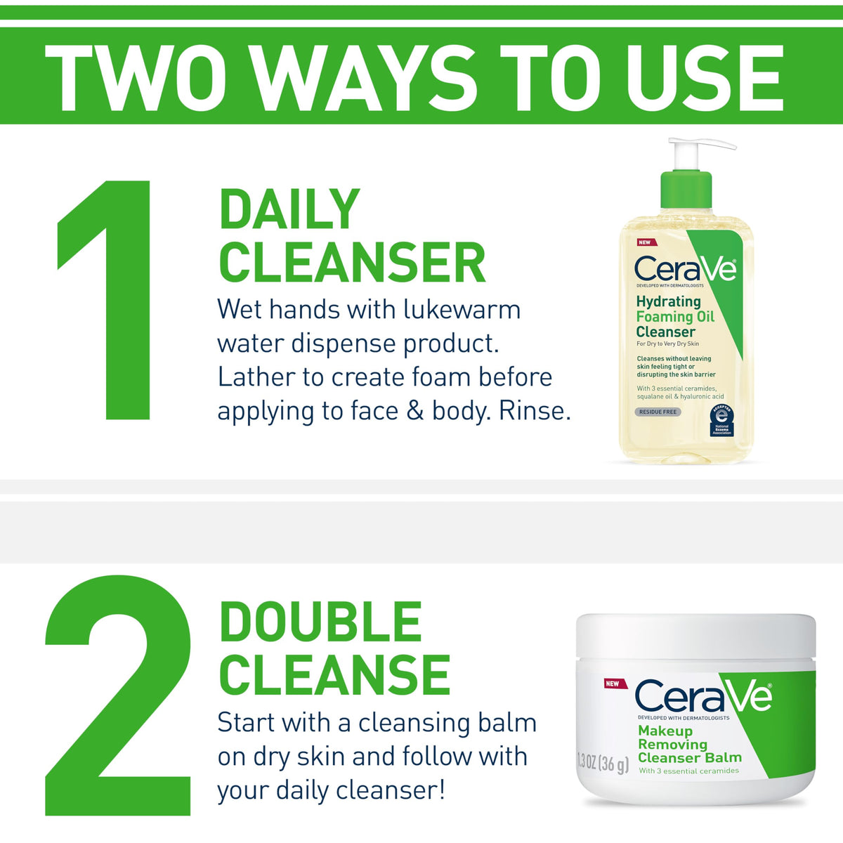 CeraVe Hydrating Foaming Oil Cleanser 19oz back view