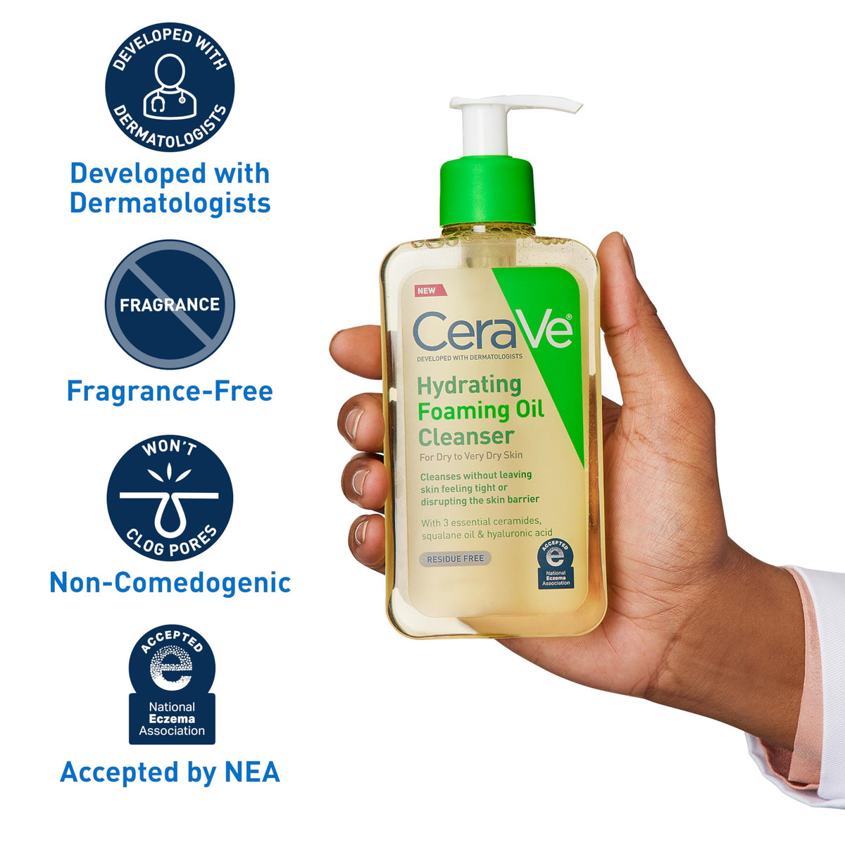 CeraVe Hydrating Foaming Oil Cleanser 19oz side view