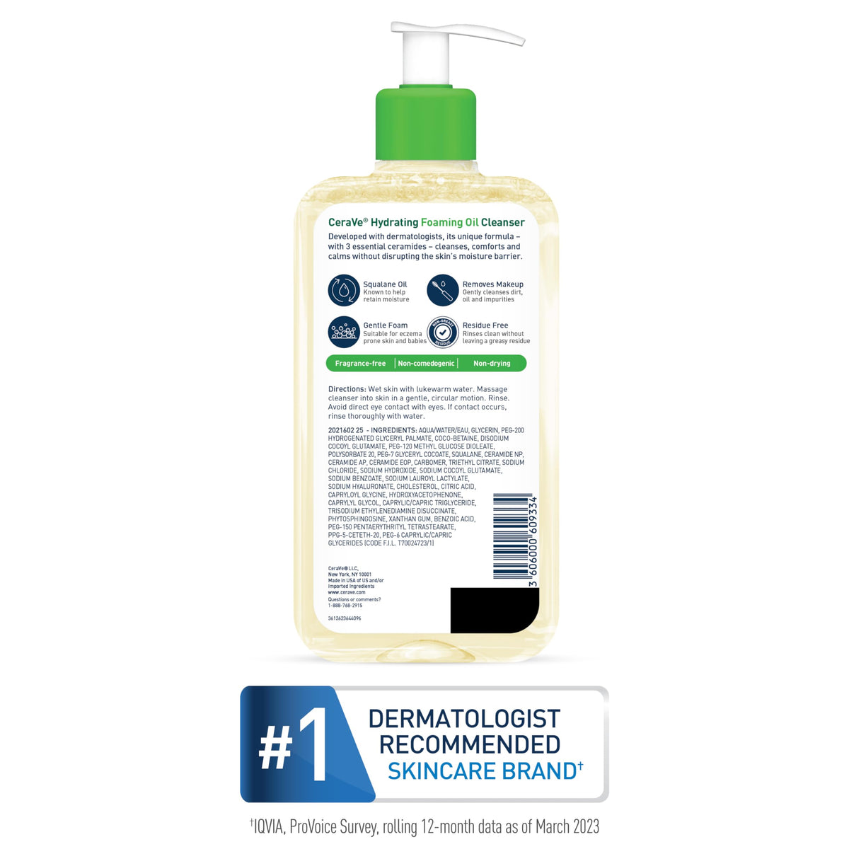 CeraVe Hydrating Foaming Oil Cleanser with ingredients