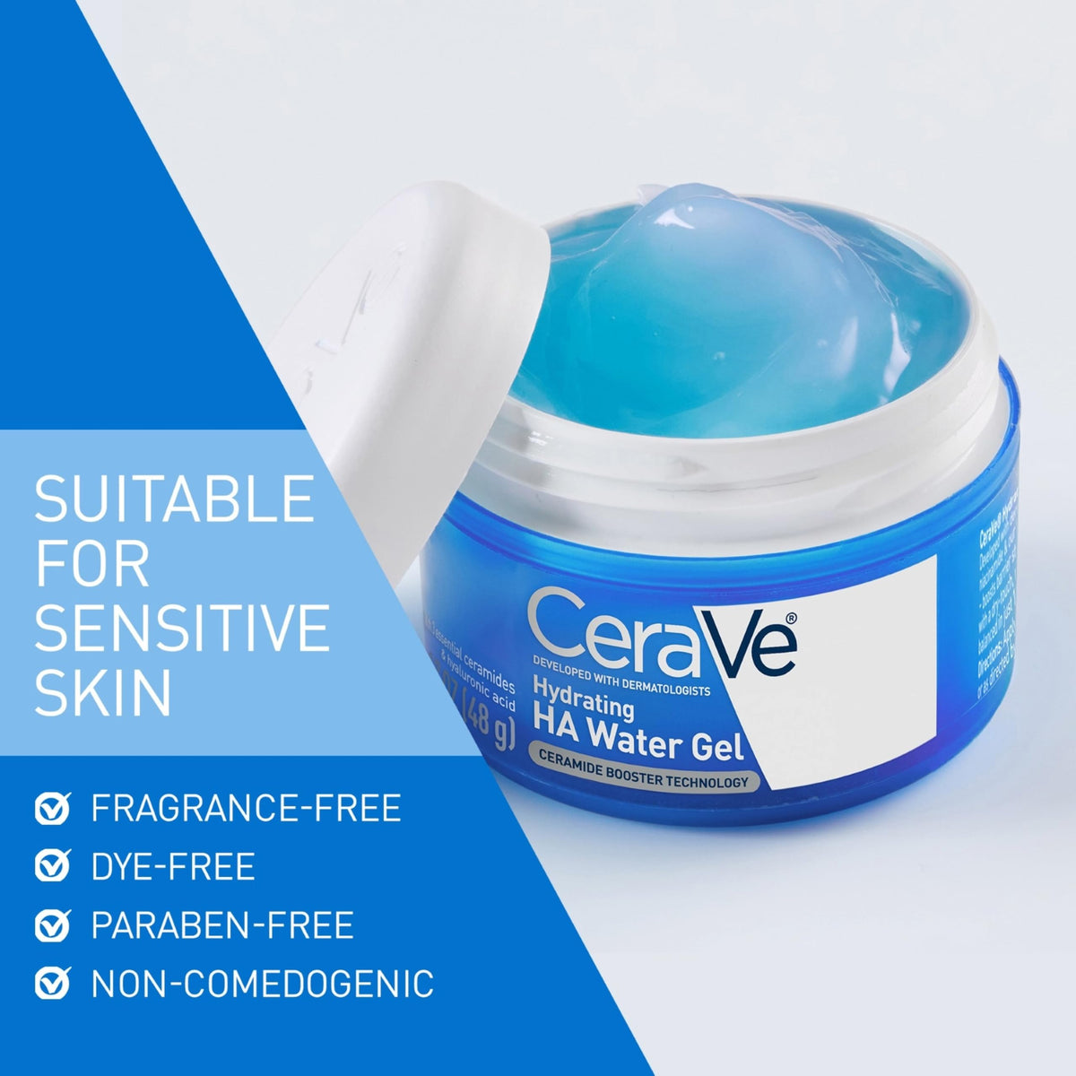 CeraVe Hydrating Hyaluronic Acid Water Gel Moisturizer side view