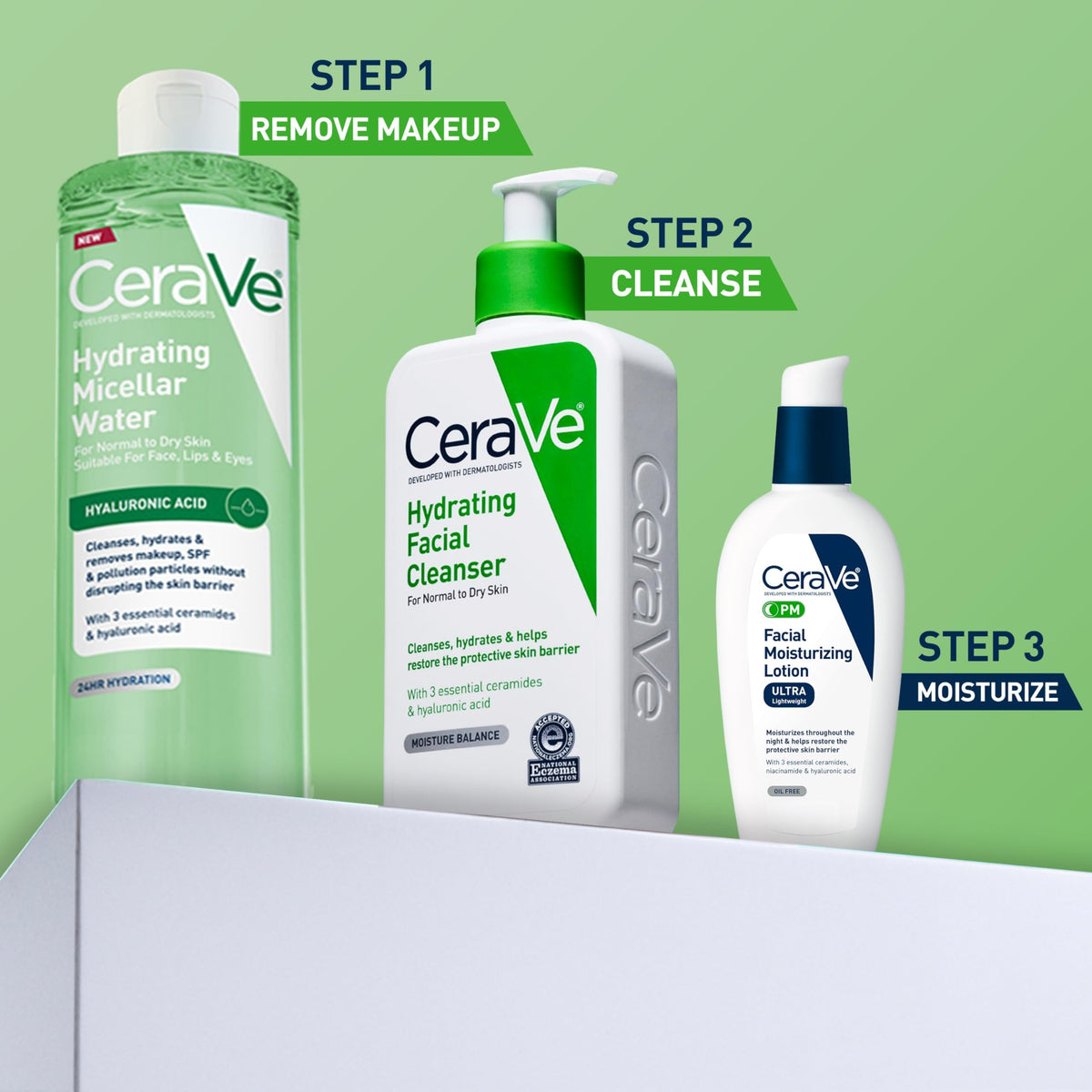 CeraVe Hydrating Micellar Water on bathroom counter
