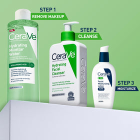 CeraVe Hydrating Micellar Water on bathroom counter