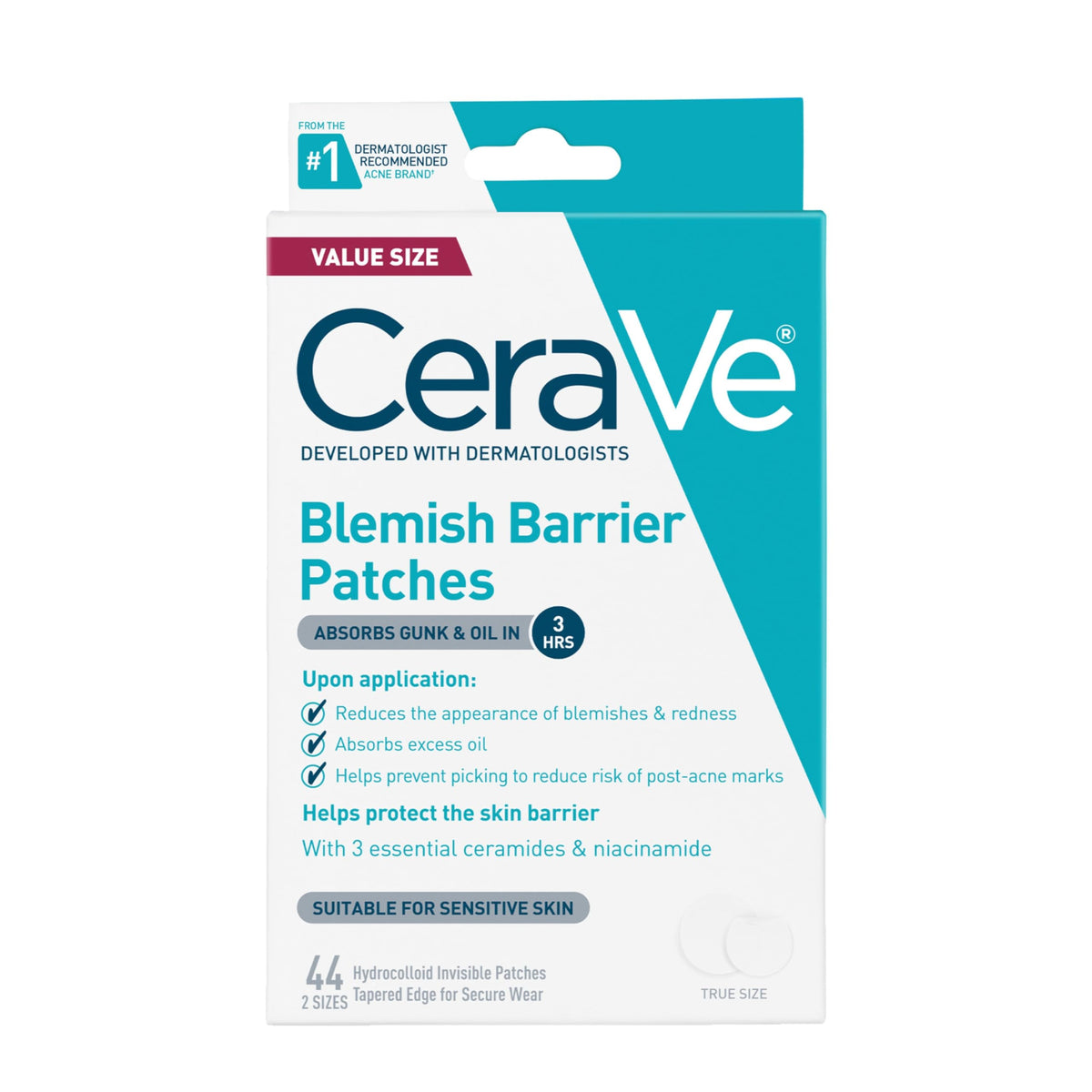 CeraVe Hydrocolloid Pimple Patches 44ct packaging front view