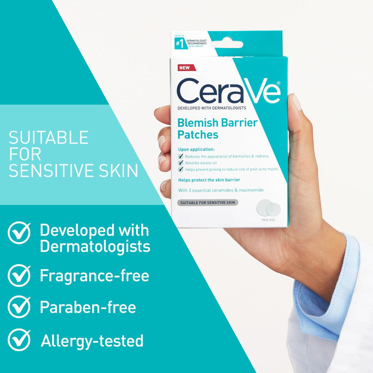 CeraVe Hydrocolloid Pimple Patches with niacinamide ingredient