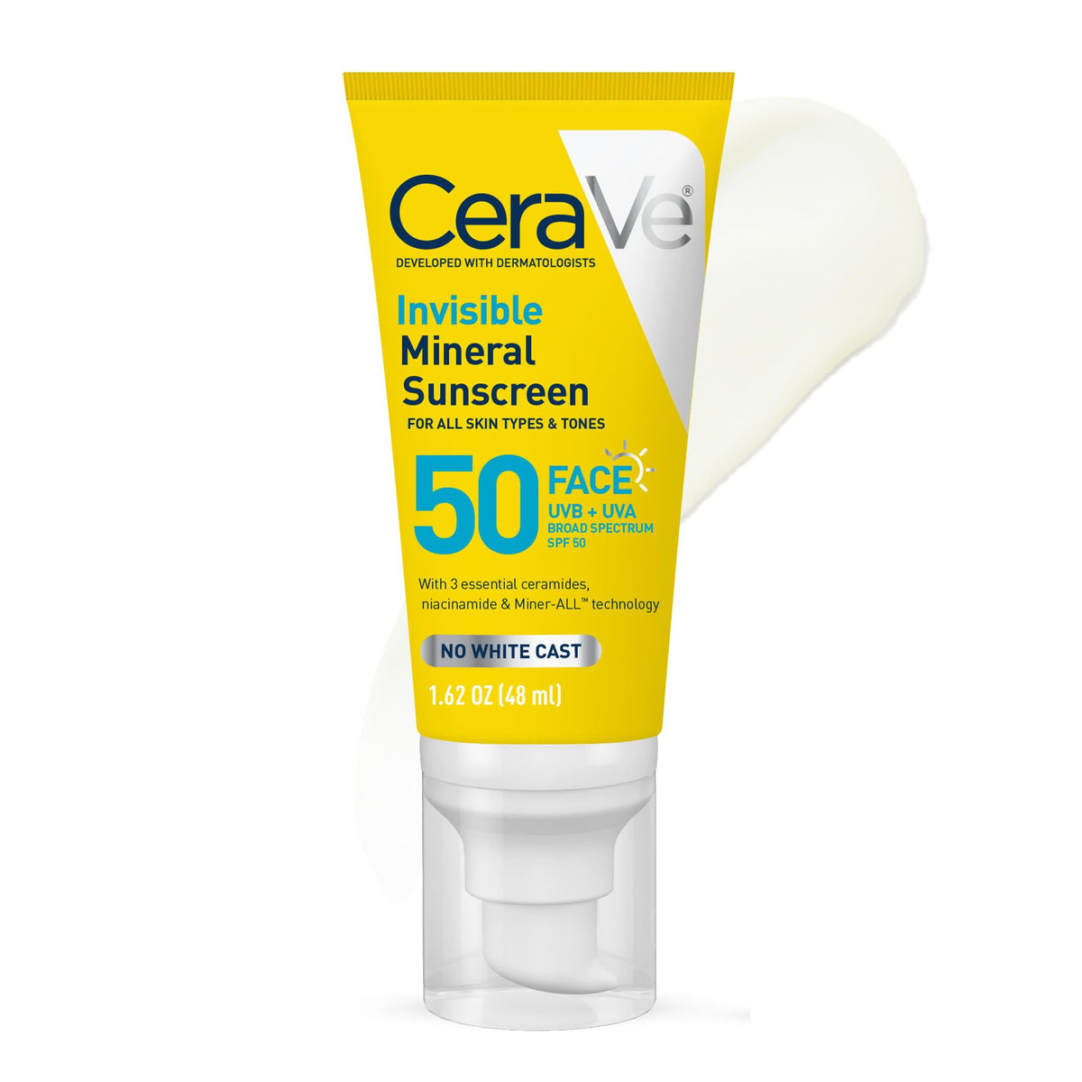 CeraVe Invisible Mineral Sunscreen SPF 50 front view
