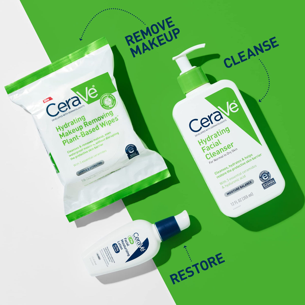 CeraVe Makeup Remover Wipes in a bathroom setting
