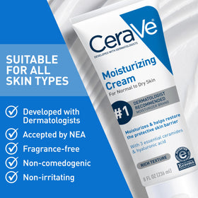 CeraVe Moisturizing Cream 8 Fl Oz with ceramides and hyaluronic acid