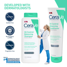 CeraVe Oil Control Conditioner 9 Oz on bathroom counter