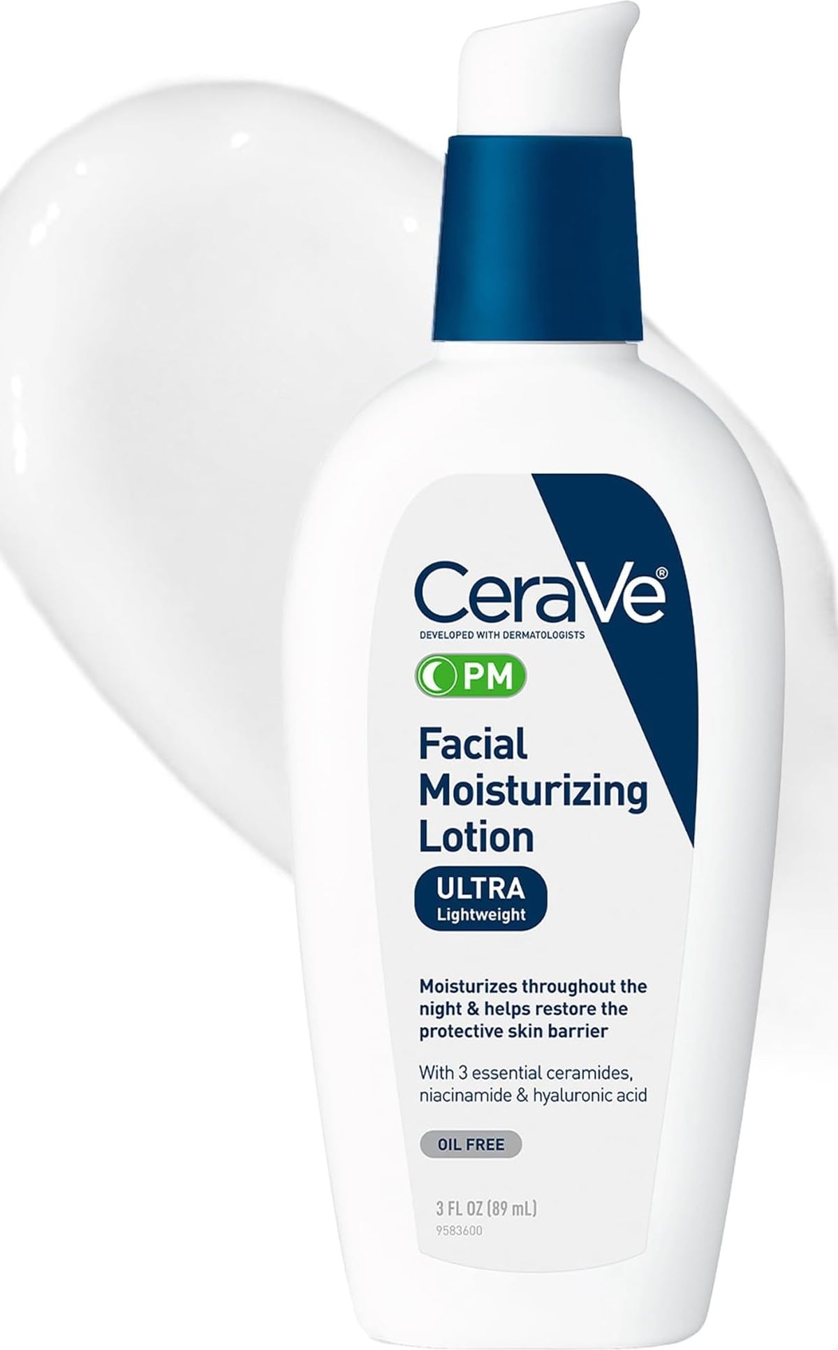 CeraVe PM Facial Moisturizing Lotion 3oz front view