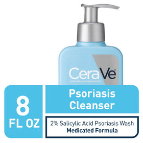 CeraVe Psoriasis Cleanser 8oz bottle side view