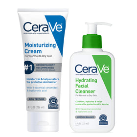 CeraVe Skin Care Set including moisturizing cream and hydrating cleanser front view