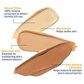 CeraVe Tinted Sunscreen application on model's face