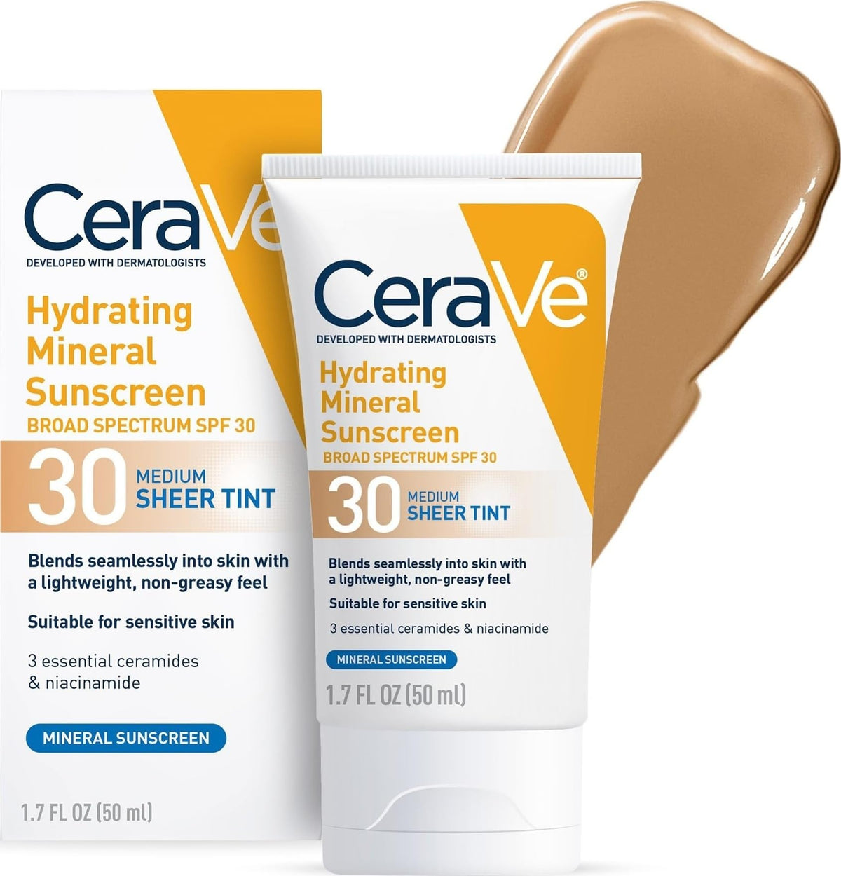 CeraVe Tinted Sunscreen for Face 1.7oz front view
