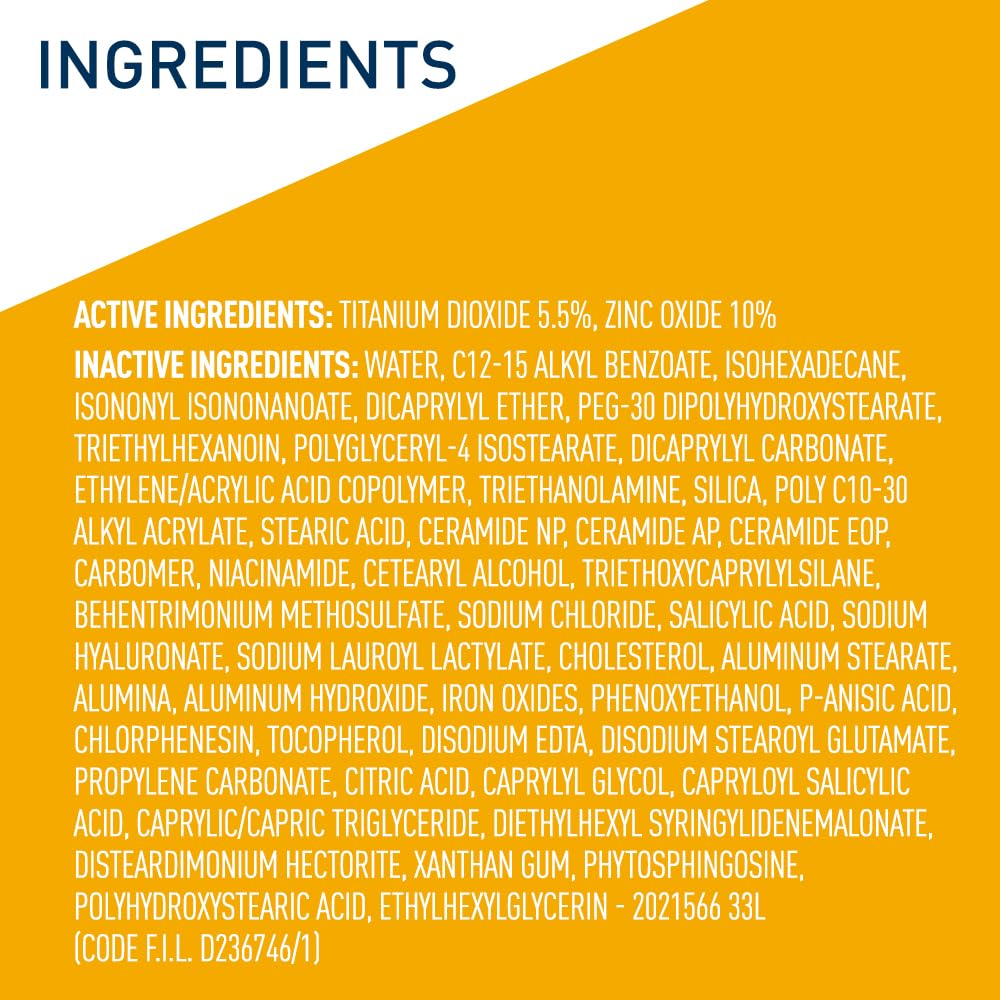 CeraVe Tinted Sunscreen showing three available shades