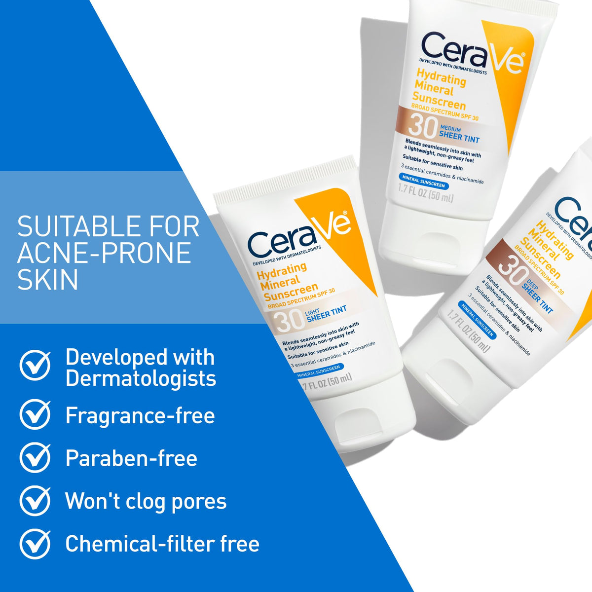 CeraVe Tinted Sunscreen swatch on hand