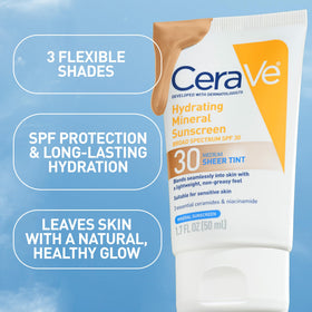 CeraVe Tinted Sunscreen with ingredients list