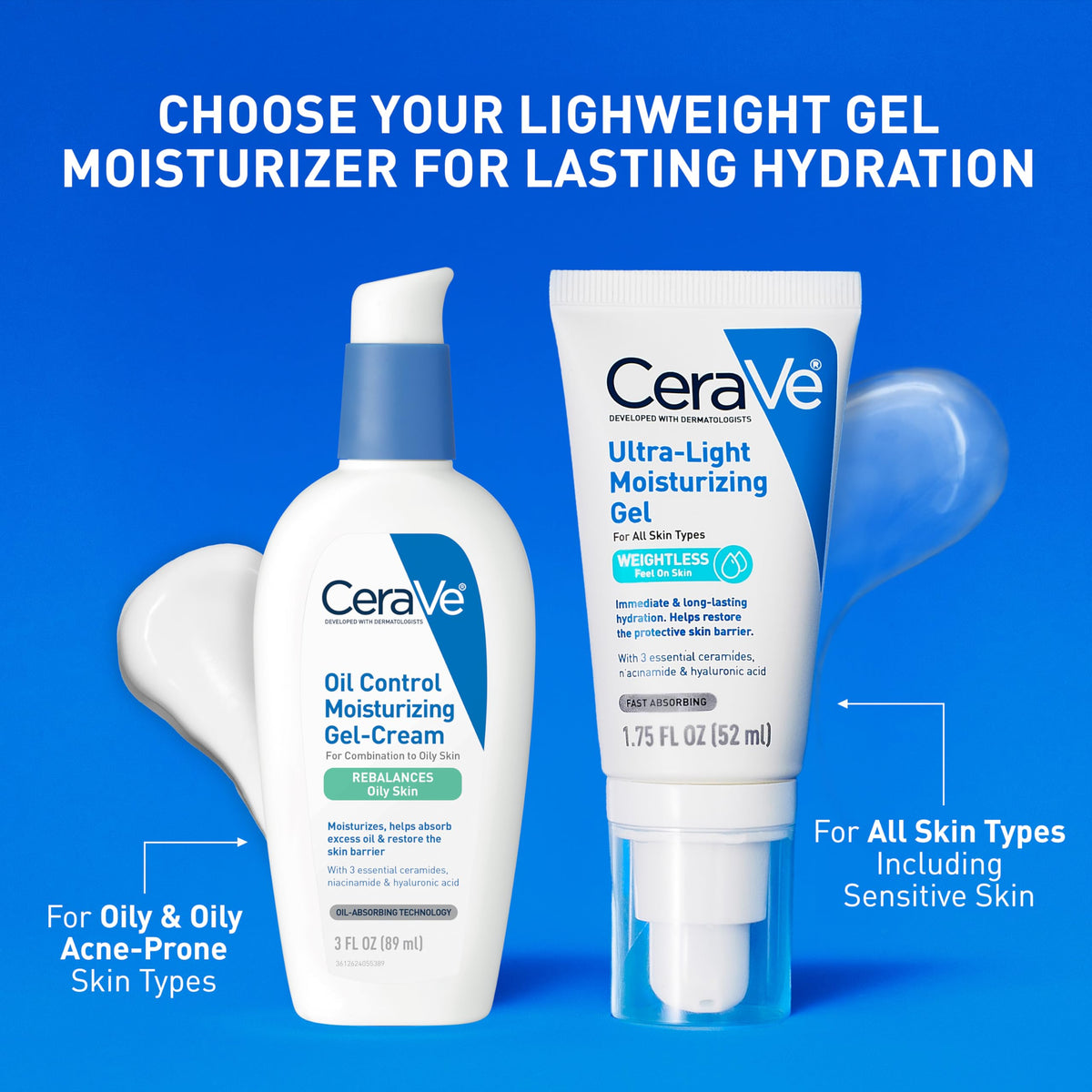 CeraVe Ultra-Light Moisturizing Gel packaging side view