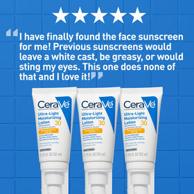 CeraVe Ultra-Light Moisturizing Lotion SPF 30 with sun protection label