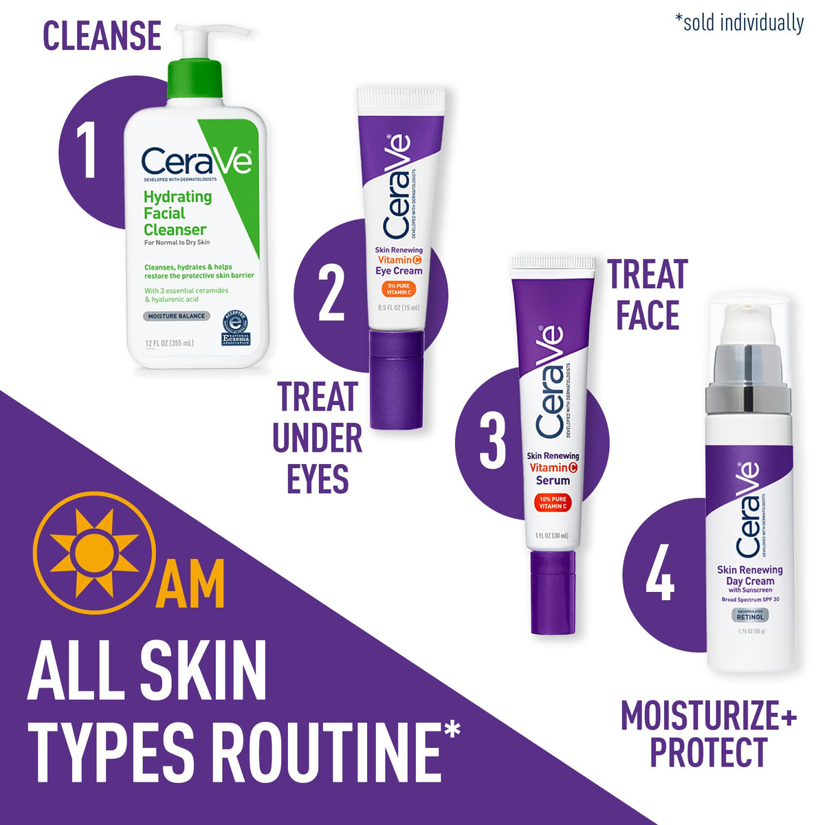 CeraVe Vitamin C Eye Cream 0.5oz side view showing the label
